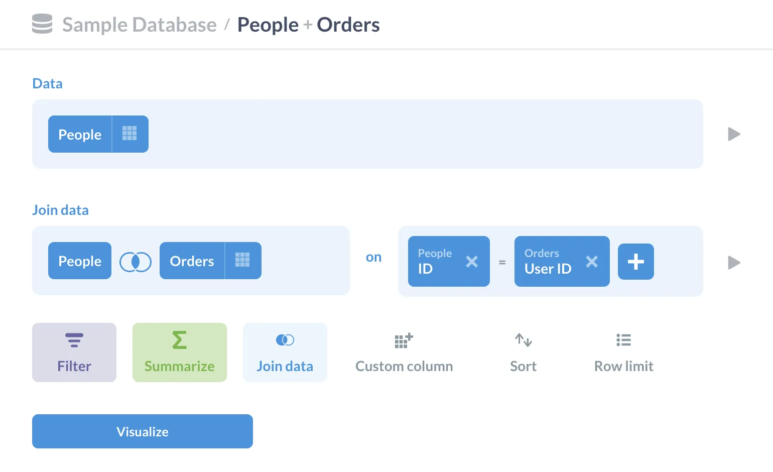 Fig. 1. A join in the query builder.