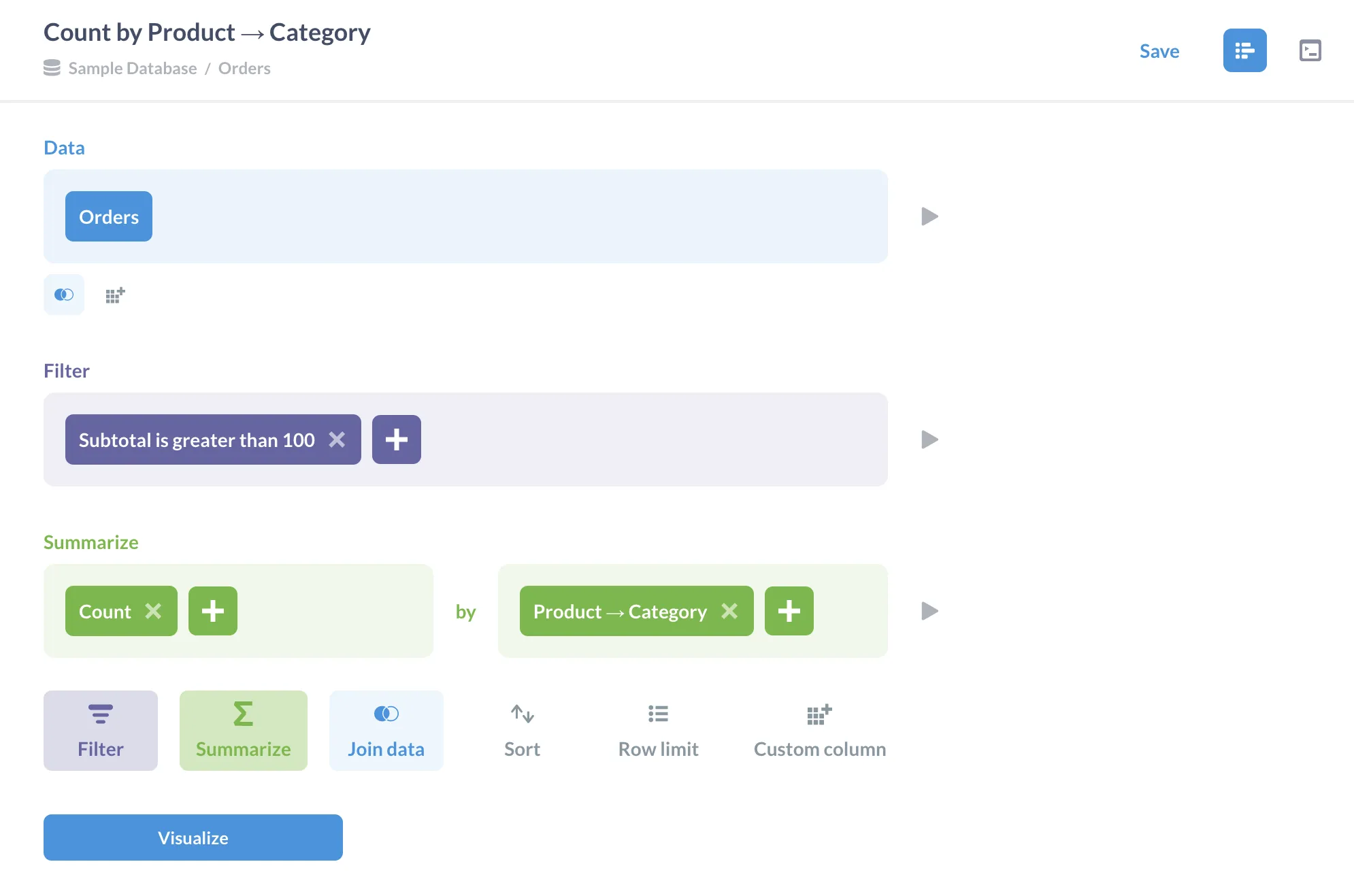 Fig. 1. Asking a question using the query builder.
