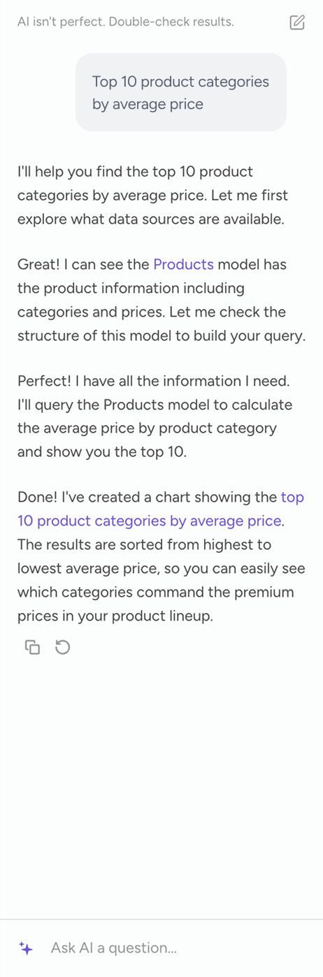 Embedded AI chat interface