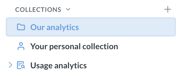 Exploring collections on the left to find information