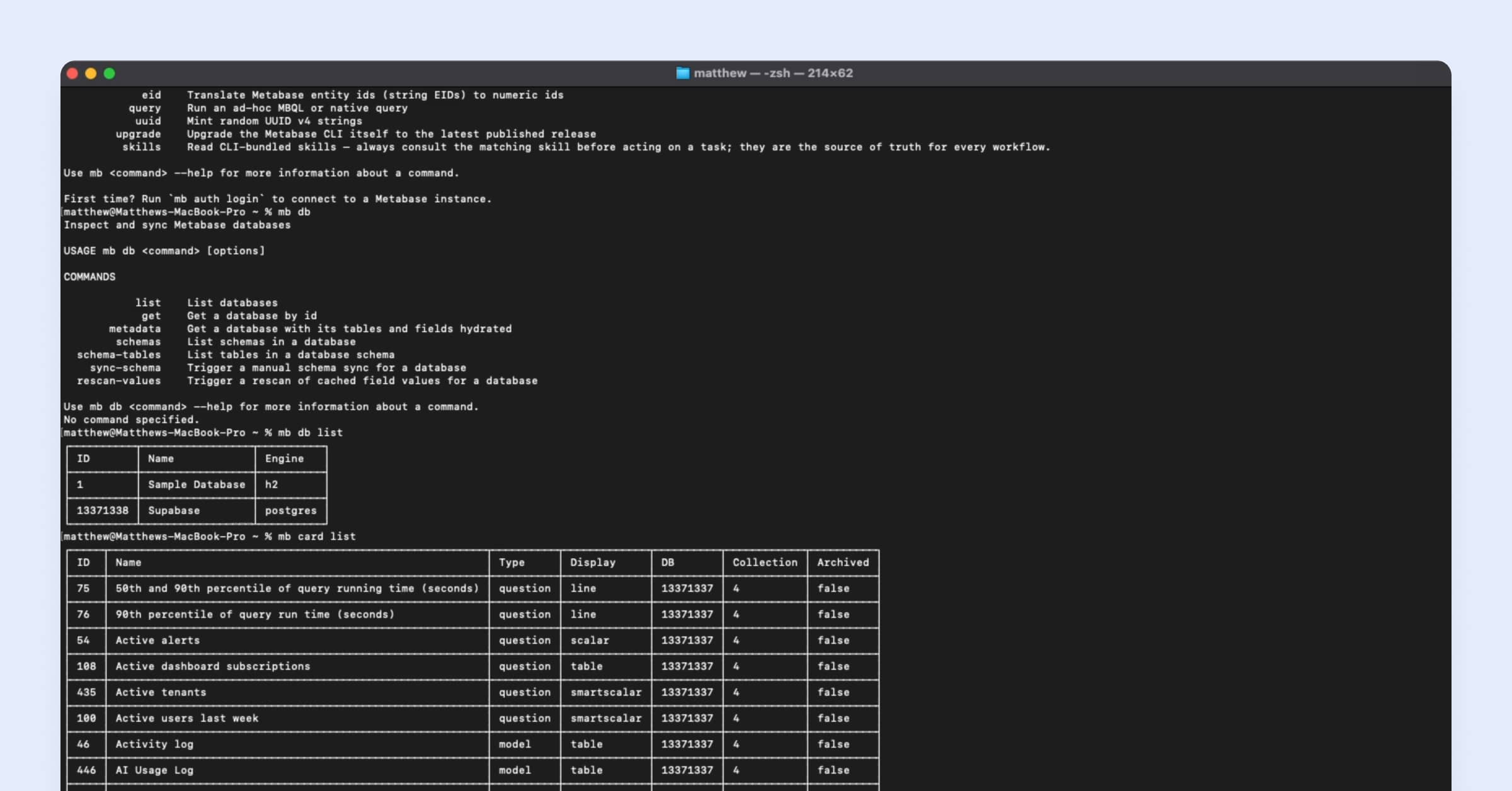 Metabase CLI