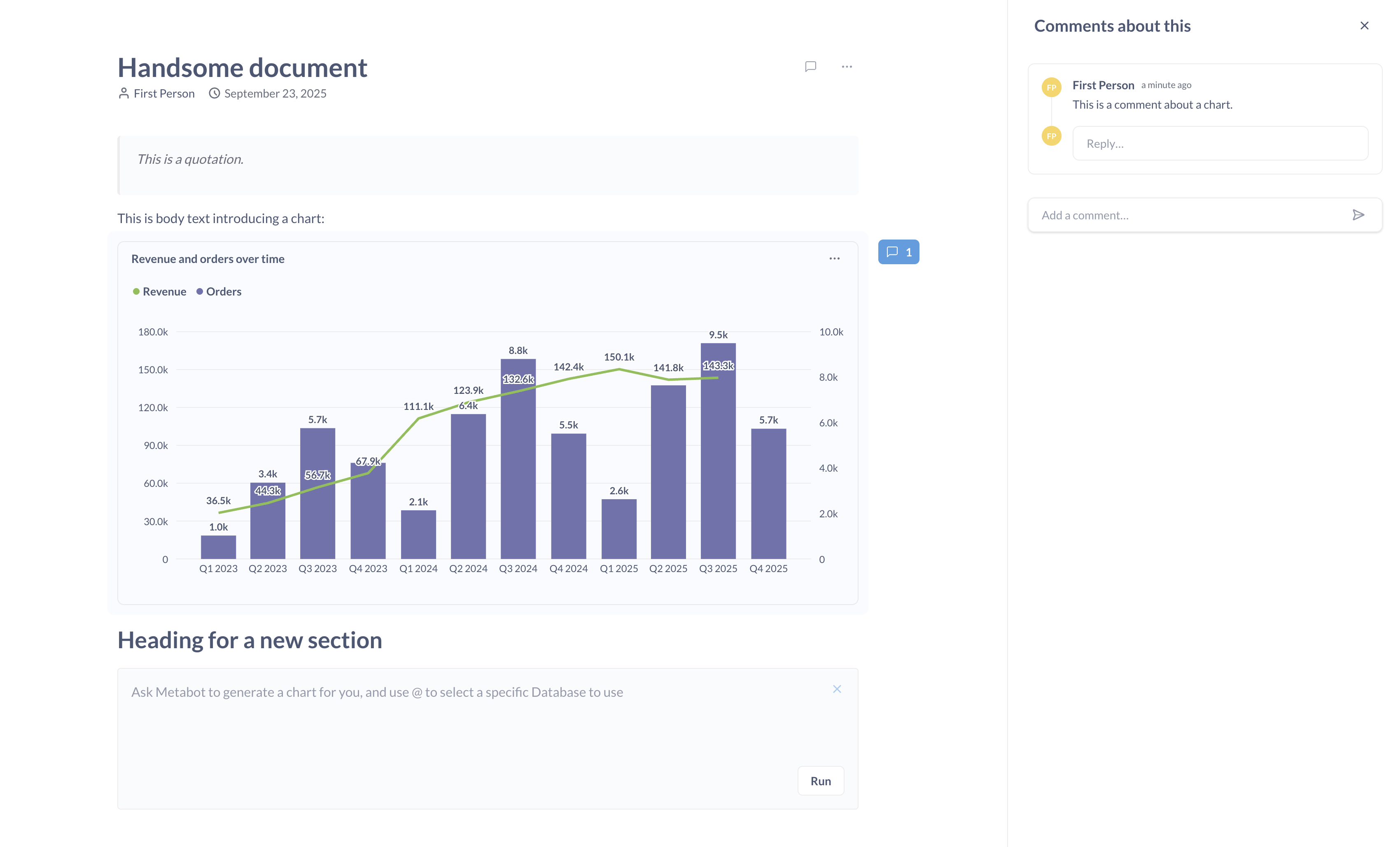 A document in Metabase